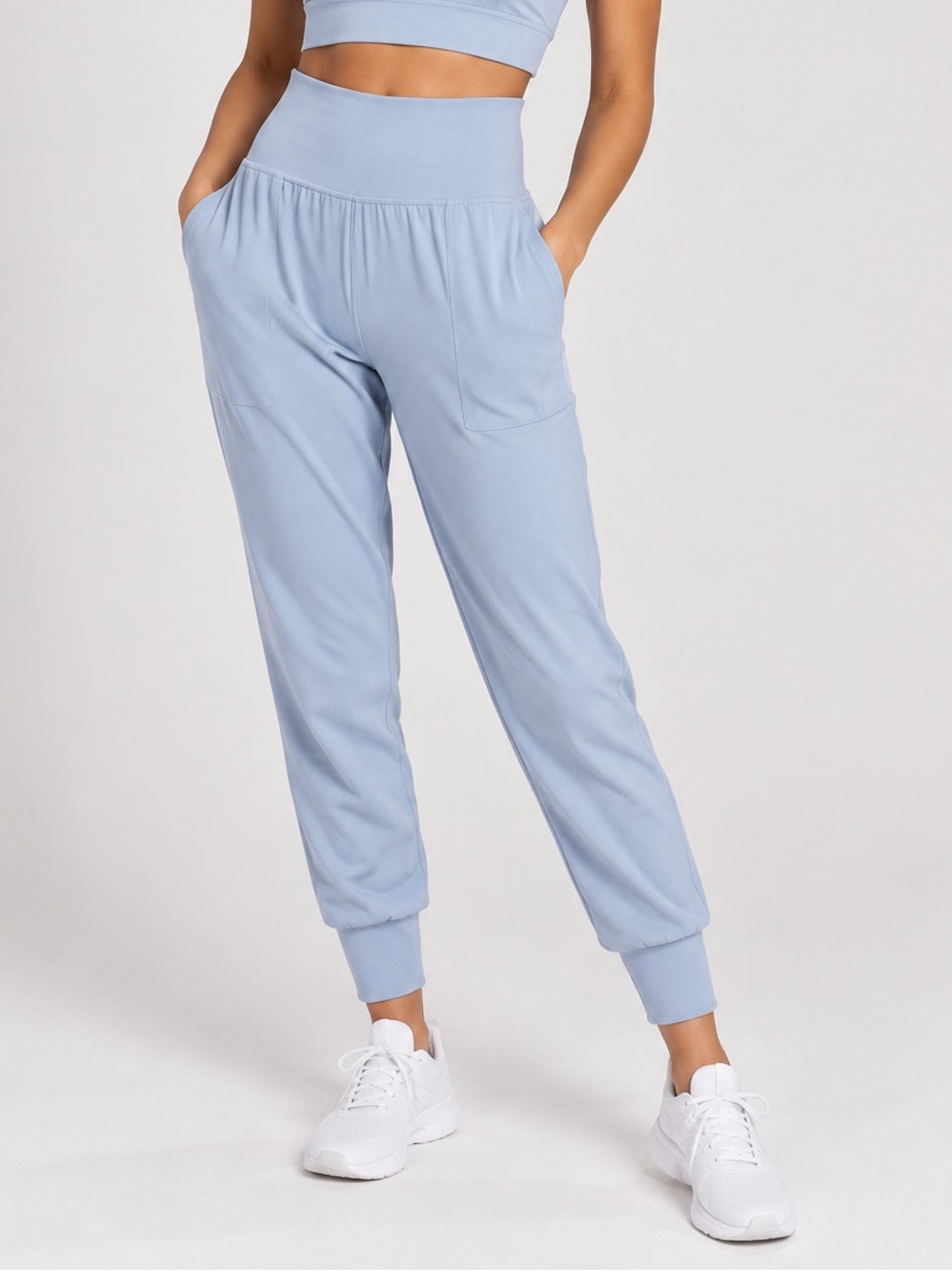 Athleta Light Blue High Rise Salutation Performance Joggers Size Small